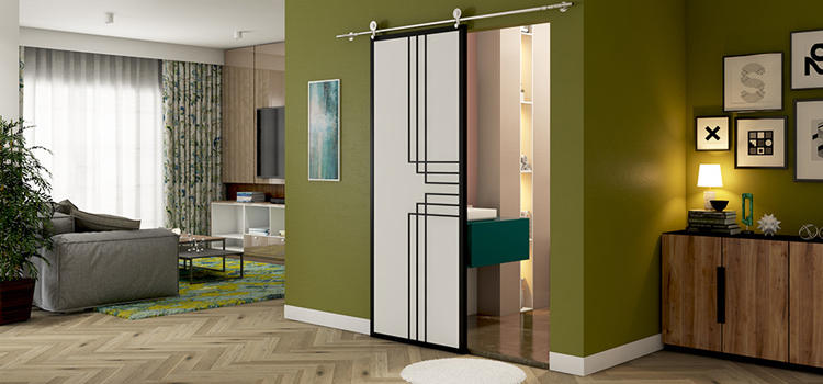 sliding bathroom door installation in Rancho Cucamonga